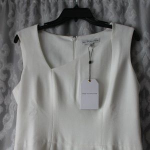 Dress the population L white dress NEW